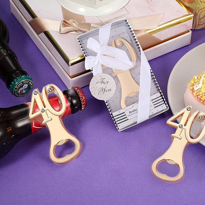 16PCS Bottle Openers 40 Wedding Party Favors for Guests Party Decorations,40th Birthday,40th Anniversary Golden Wedding Bridal Shower Souvenirs Bottle Opener (16,Black 40)