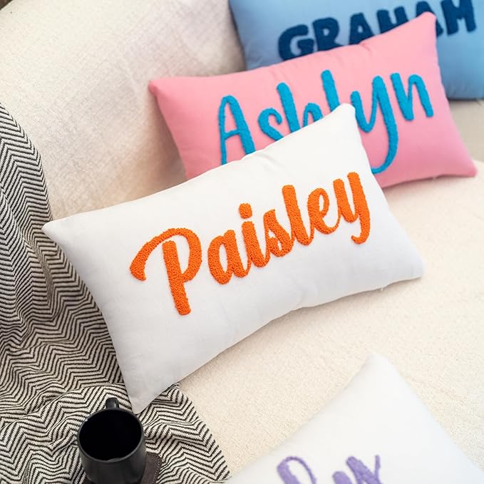 Custom Monogram Pillow - Personalized Embroidered Pillow - Customized Letter Monogrammed Pillows - Customized Pillow Gift for Couple - Home Decorations Gift - House Warming Gifts New Home