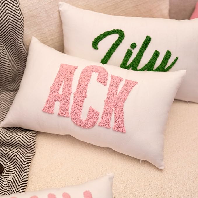 Custom Monogram Pillow - Personalized Embroidered Pillow - Customized Letter Monogrammed Pillows - Customized Pillow Gift for Couple - Home Decorations Gift - House Warming Gifts New Home