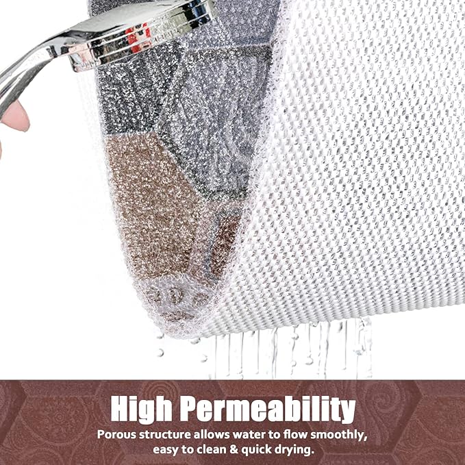 Shower Mat Non-Slip, 24x24 Inch Soft Comfort Bath Mat with Drainage Holes, PVC Loofah Massage Bathmat for Shower,Tub,Bathroom,Wet Areas, Quick Drying