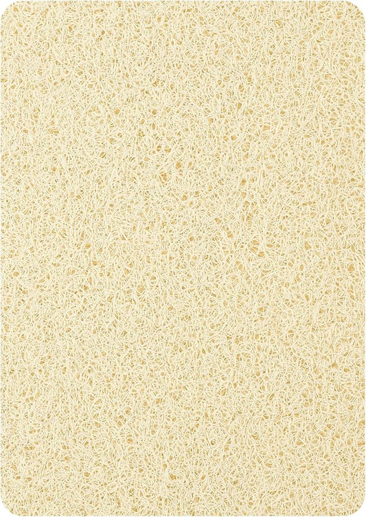 Enkosi Loofah Non-Slip Shower Mat - Shower Floors, Bathtub, Bathrooms, Wet Areas - Cushioned Bath Mat with Drain Holes - Quick Dry PVC, Secure Safety Pad Without Suction Cups (32x24 Light Beige)