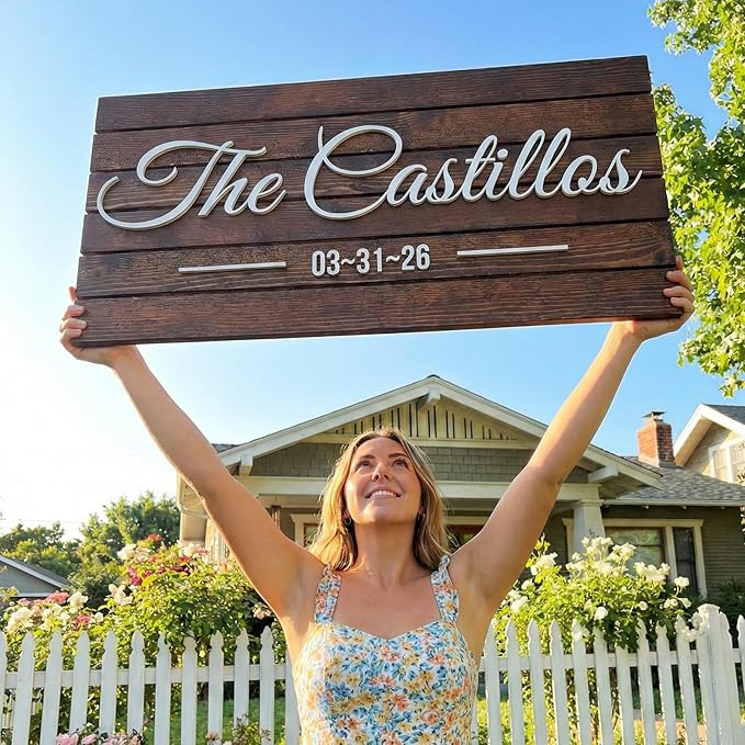 Custom Mountain Family Name Sign - Rustic Wood Wall Decor, Personalized Wedding & Gift for Couples Anniversary, Housewarming Gift for New Home (XX Large)