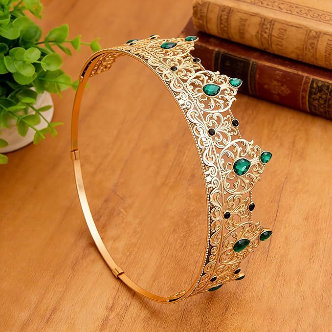King Crown & Birthday Sash for Birthday Prom Party, Prom Decoration Gifts for Men, Costume Wedding Halloween