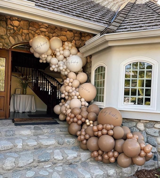 Bezente Brown Giant Balloons 36 Inch - 8 Pack Jumbo Coffee Brown Balloons Large Round Brown Latex Balloons for Birthday Bridal Shower Wedding Anniversary Party Decorations