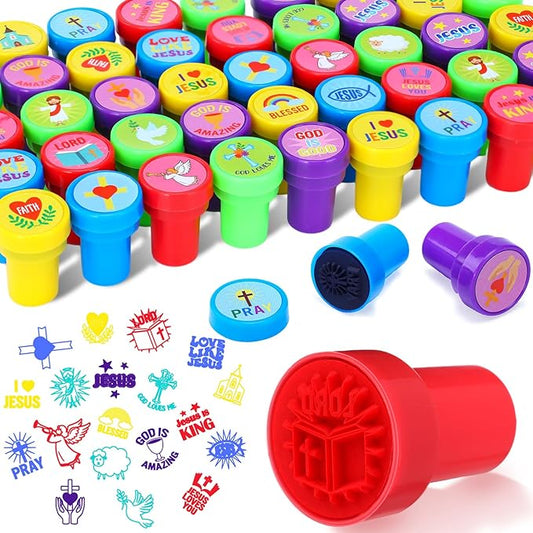 Yexiya 100 Pcs Christian Bible Stampers Mood Expressions and Comments Photosensitive Teacher Review Stamps Bulk Education Review School Prizes Supplies and Party Favors