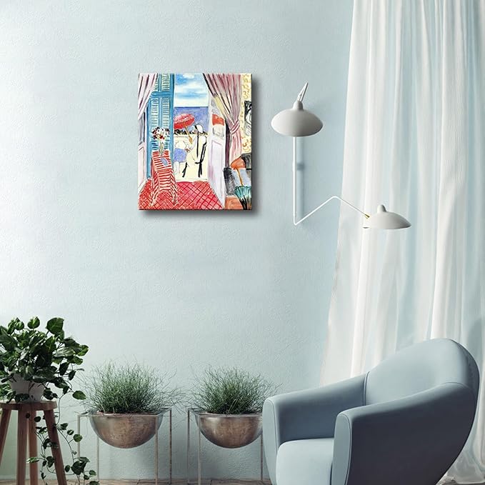 Wieco Art Canvas Prints Wall Art Henri Matisse Aesthetic Posters Woman with A Red Umbrella Matisse Prints Posters for Living Room Home and Office Decorations