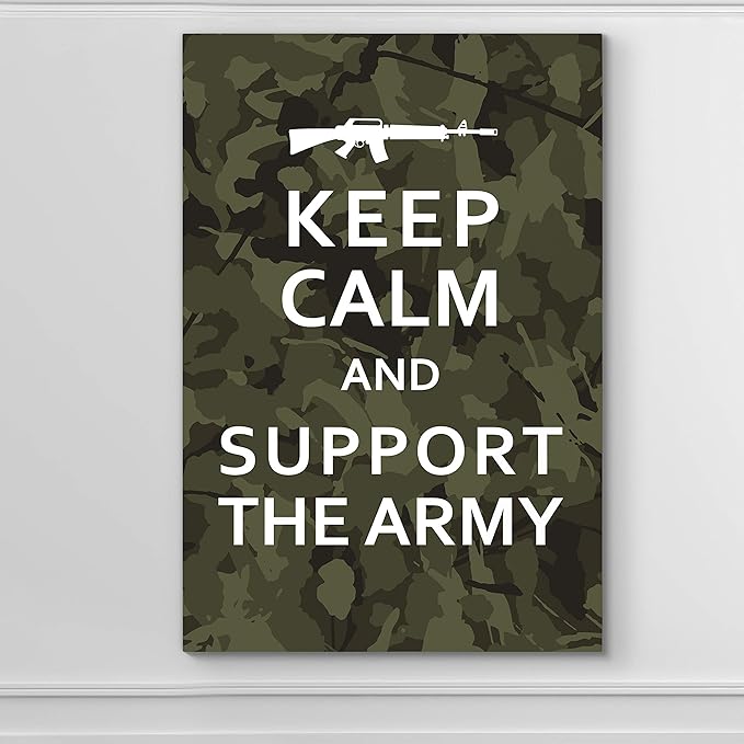 Renditions Gallery Canvas Wall Art Modern Paintings & Prints Decorations Supported Patriotic Army American Airforce Canvas Wall Hanging Artwork for Bedroom Office Kitchen - 24"x32" LT25