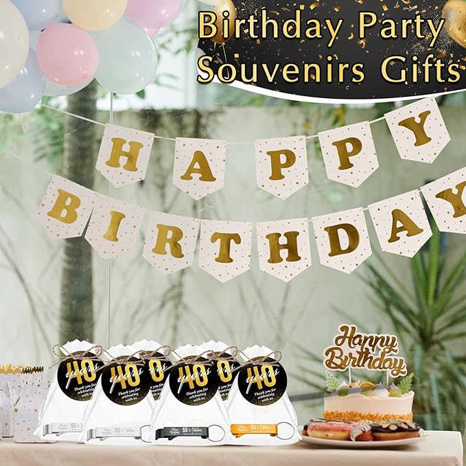 Dandat 54 Sets 40th Birthday Party Favors for Guests Birthday Beer Opener Keychain Cheers to 40 Bottle Opener Keychain with Thank You Cards and Gift Bags for Anniversary Wedding Party Favors
