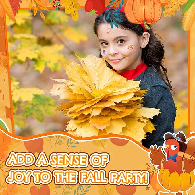 Geelin 100 Pcs Fall Stampers for Kids - Autumn Self Ink Stamps Bulk Thanksgiving Party Favors Assorted Kids Stamps Fall Toys for Party Gift Goody Bag Filler Treats, Classroom Rewards