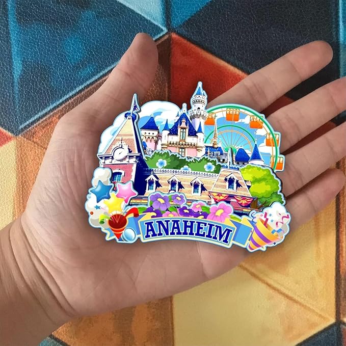 Refrigerator Magnet Anaheim California United States Fridge Magnet City Travel Souvenirs Tourist Gifts 3D Classic Landmarks Handmade Crafts Home Decoration -254