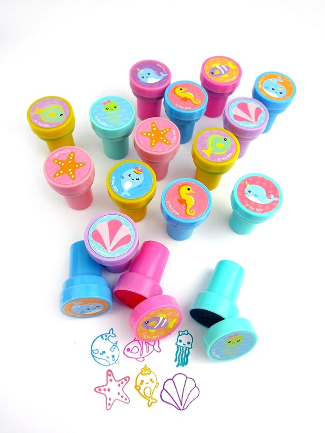 TINYMILLS 24 Pcs Narwhal Stampers for Kids