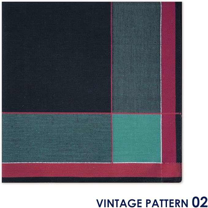 Zenssia Pure Cotton Men's Soft Handkerchiefs Assorted Color Pack of 6 Gift Set