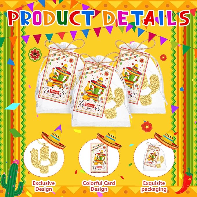 50pcs Gold Cactus Bottle Opener, Cactus Keychain Favors for Mexican Theme Party Decorations, Cactus Keychain Return Gift for Bridal Birthday Baby Shower Hawaii Holiday Grand Canyon Themed Wedding