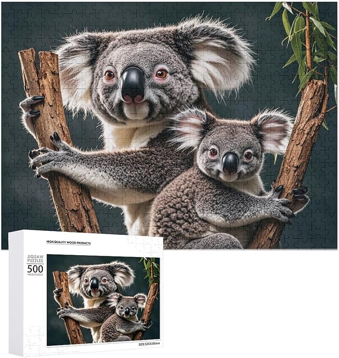 Koala with Baby - 500 Piece Jigsaw Puzzles for Adults，Stress Relieving Game Props Positive Thinking Puzzles Party Entertainment Puzzles for Adults and Teens Toy