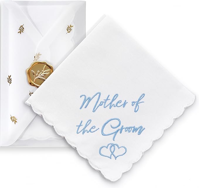 W&F GIFT Handkerchief - 12" x 12" - Something Blue for Bride on Wedding Day - Fun Gift