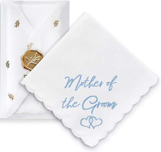 W&F GIFT Handkerchief - 12" x 12" - Something Blue for Bride on Wedding Day - Fun Gift