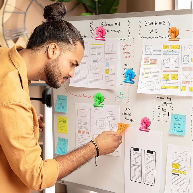 20 Pack Magnetic Clips Heavy Duty, Colorful Magnet Clips for Fridge, Refrigerator Magnets, Strong Magnetic Clip, Scratch Free Magnets with Clip for Whiteboard, Refrigerator, Locker