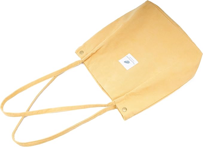 Corduroy Tote Bag Cute Tote Bags for Women Shoulder Bag with Inner Pocket for Work Beach Travel and Shopping Grocery