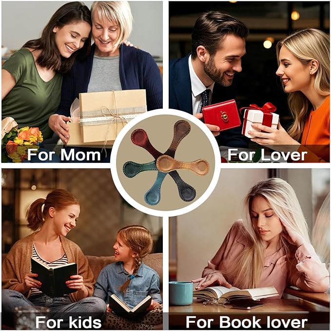 Magnetic Leather Bookmark with 26 Initial for Reading Women,Personalized Magnet Book Marks Gifts for Men,Book Lovers