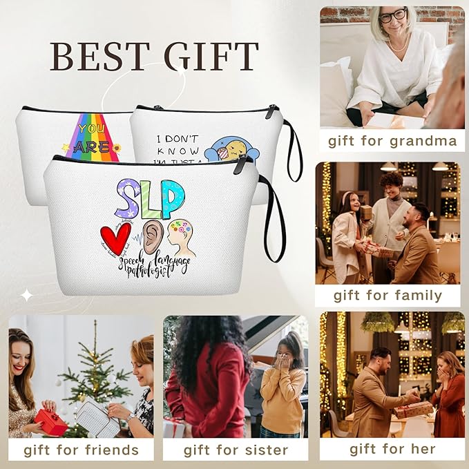 Speech Language Therapist Slp Pathologist Appreciation Thank You Gifts for Women Friend Her Makeup Bag Christmas