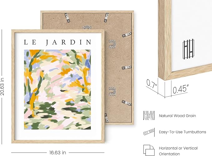 HAUS AND HUES Impressionist Art Posters, Danish Pastel Wall Decor, Artsy Aesthetic Room Prints, Art Exhibition Poster (Beige Frame, 16x20)