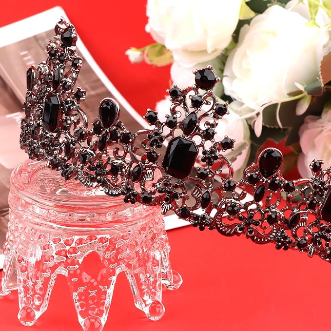 Didder Black Gothic Crown Queen Tiaras and Crowns for Women and Girls Halloween Costume Tiara Headpiece Hair Accessories