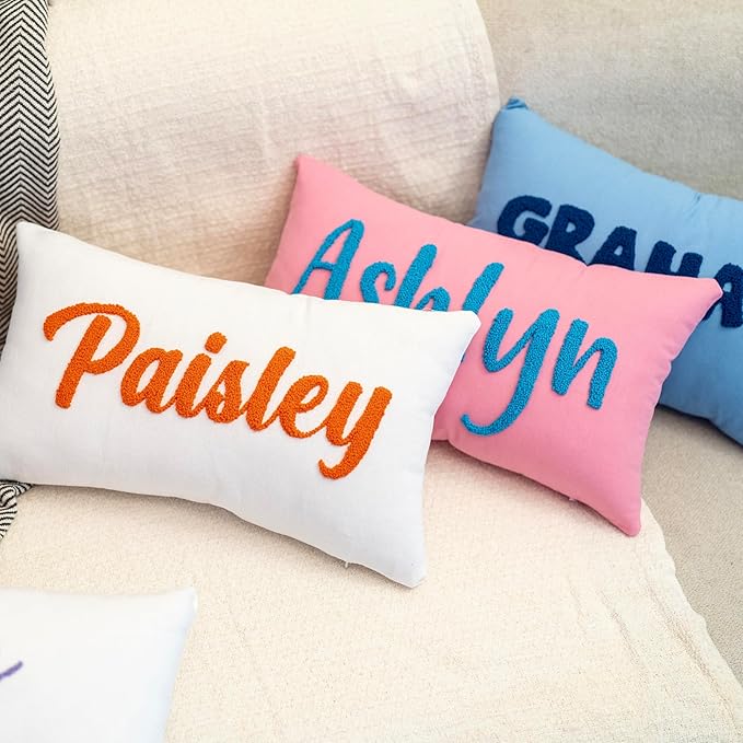 Custom Monogram Pillow - Personalized Embroidered Pillow - Customized Letter Monogrammed Pillows - Customized Pillow Gift for Couple - Home Decorations Gift - House Warming Gifts New Home