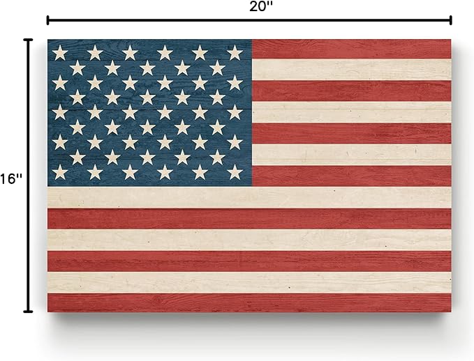 Renditions Gallery Canvas Military Wall Art Modern Paintings & Prints Decor Vintage American Flag Rustic Patriotic Honor Wall Hanging Artwork for Bedroom Office Kitchen - 16"x20" LT25