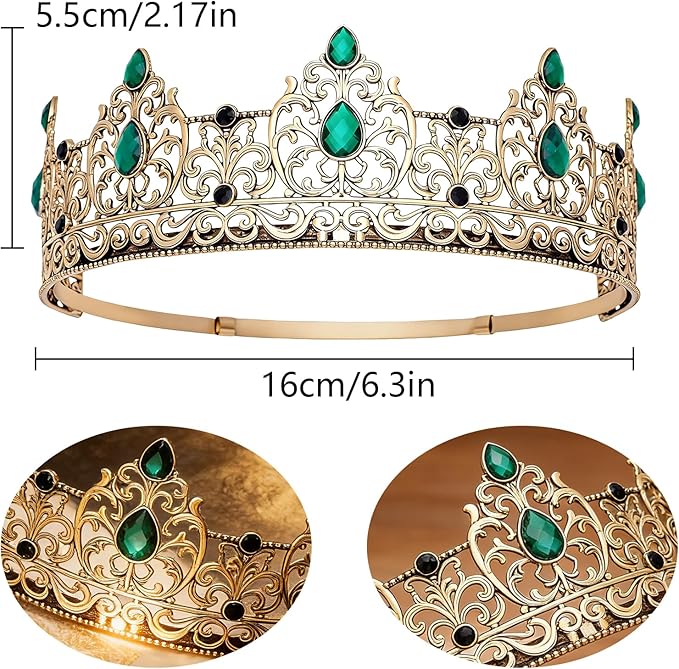 King Crown & Birthday Sash for Birthday Prom Party, Prom Decoration Gifts for Men, Costume Wedding Halloween