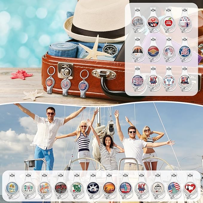 24 Set New York Keychain Souvenirs and Gifts Bulk Includes New York Keychains Bottle Openers Nail Clipper Gifts