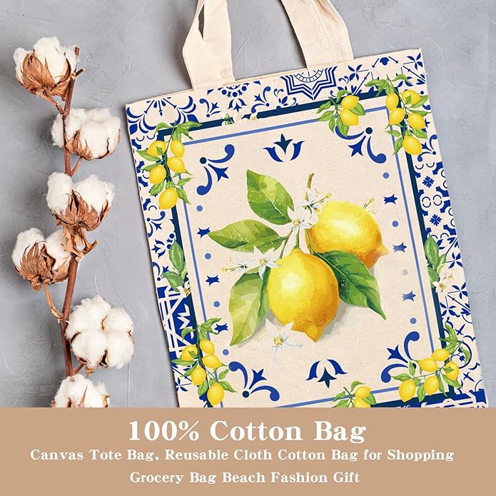 Canvas Tote Bag Gift - Funny Reusable Cloth Bags Vintage Totes Gifts for Women Shopping Grocery Lover Books Reader