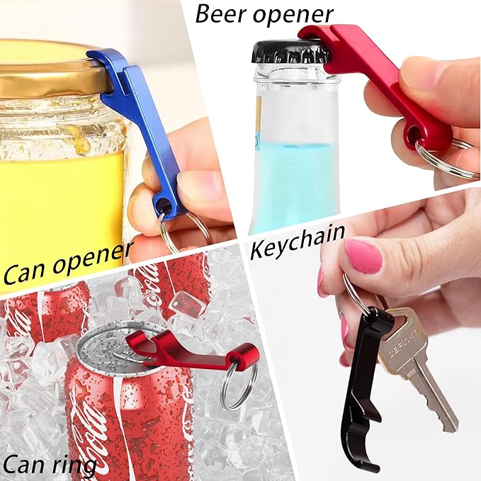 30 Pcs Personalized Bottle Opener Keychain, Engrave Your Own Logo Text Custom Aluminum Beer Bottle Opener Can Opener for Wedding Favors, Bar, Graduation, Birthday Party, Anniversaries (30 Pcs)
