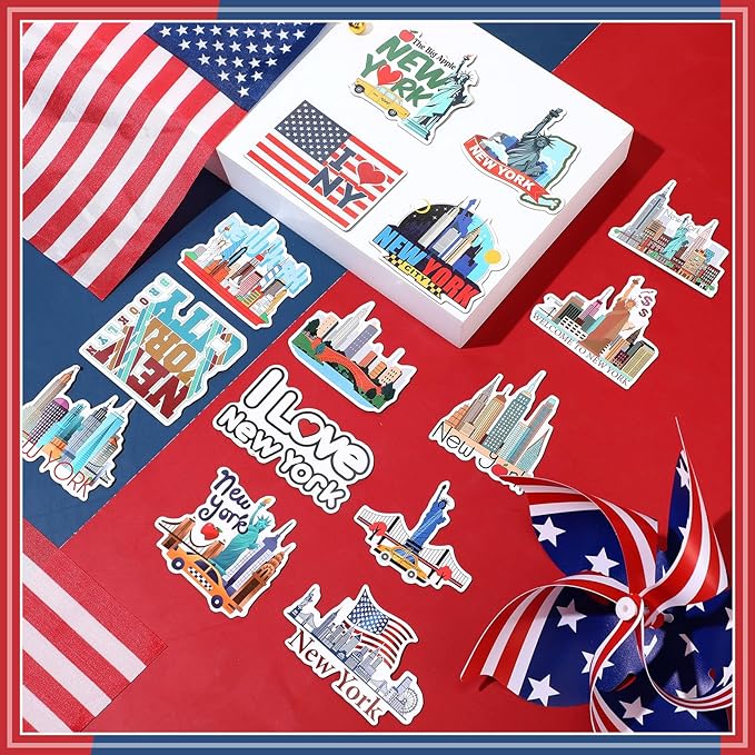 Konohan 30 Pcs New York Souvenirs Gifts New York Magnet for Refrigerator City Magnetic Refrigerator Stickers for Home Decoration