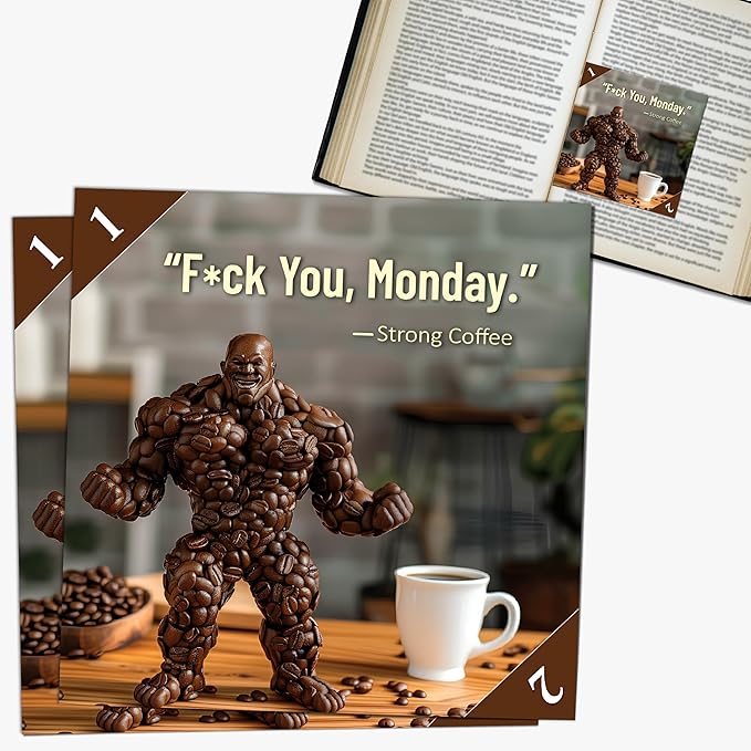 Bookmarks – Set of 2 | F*ck You Monday | Funny Adult Line-Marking Bookmark for Readers | Sarcastic Gift for Book Lovers with a Sharp Sense of Humor | Patented, Made in USA