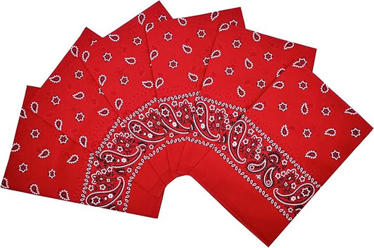 Vamqor Bandanas Gift Box 6 pack,Premium Super Soft 60s Cotton Paisley Bandannas Handkerchiefs for Men,Women and Kids