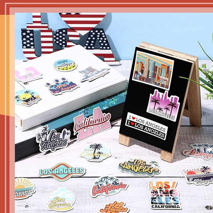 Konohan 30 Pcs Los Angeles Souvenirs Gifts Los Angeles Magnet for Refrigerator City Magnetic Fridge Stickers for Home Decoration