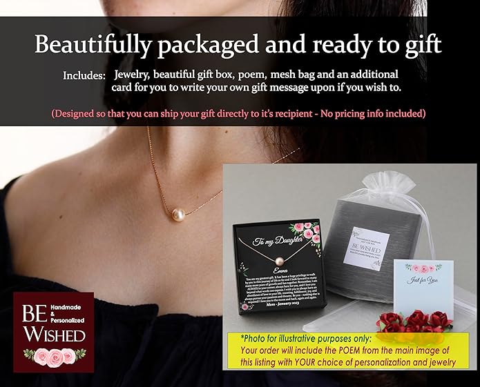 Be Wished Gift to Bride from Mom or Dad, Ready To Gift Jewelry with Meaningful Message, Daughter Wedding Gifts, Goldfilled or Sterling Silver
