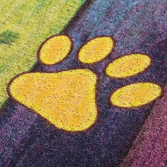 Darkyazi Colorful Doormats Entrance Front Door Rug Funny Outdoors/Indoor/Bathroom/Kitchen/Bedroom/Entryway Floor Mats，Non-Slip Polyvinyl Chloride (24"×16", Wipe Your Paws-Yellow)