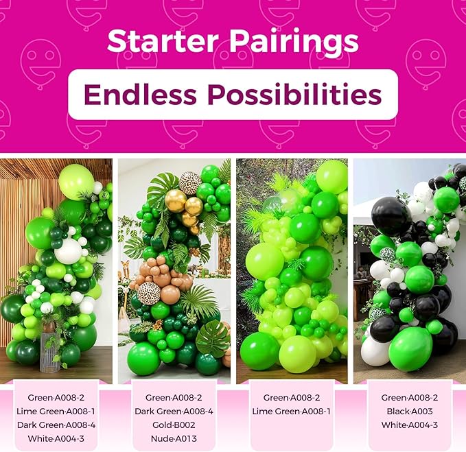 Bezente Green Balloons Latex Party Balloons - 150 Pack 5 inch Matte Small Light Green Helium Balloons for Birthday Bridal Shower Christmas Jungle Safari Theme Party Decorations