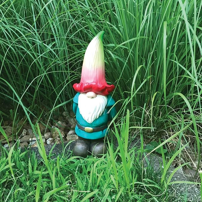 Design House 395863 Indoor/Outdoor Gnome with Flower Hat Figurine Statue for Garden Patio Home & Office Décor Housewarming Gifting Birthdays, 12-Inch, Multicolor