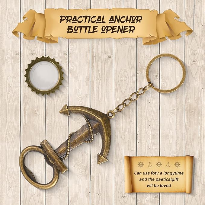 50pcs Anchor Keychain Bottle Opener Wedding Party Gift Decoration, Perfect for Birthday Party, Baby Shower Give Back Guest Gift, Nautical Themed Beer Opener Keychain