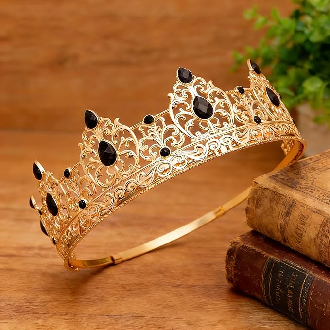 King Crown & Birthday Sash for Birthday Prom Party, Prom Decoration Gifts for Men, Costume Wedding Halloween