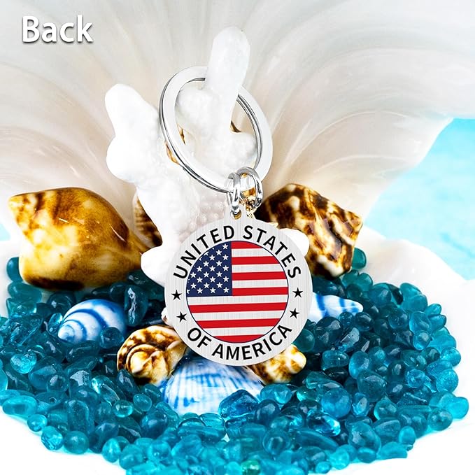 American Flag Keychain USA 250th Anniversary Patriotic American Keychain Souvenirs from USA Citizenship Gifts American Eagle Gifts for Men Eagle Keyring for Men 250 Anniversary USA