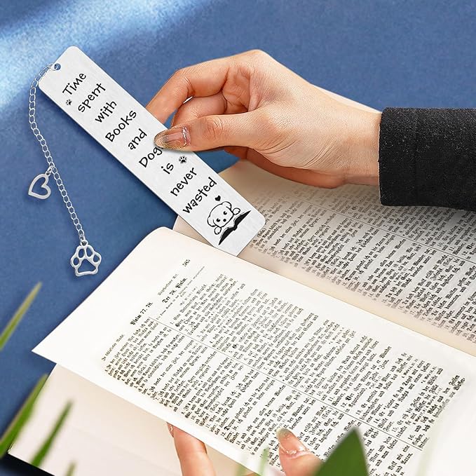 Dog Bookmark, Kaluofan Book Marks for Reading Women, Cute Bookmarks for Kids Book Lovers Dog Lovers, Dog Metal Bookmark for Bookworms Friends Teachers, School Home Office Reading Stationery