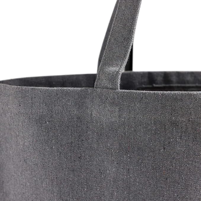 Large Recycled Cotton Canvas Tote Bag with Gusset – 12 Pcs Reusable Bag with Shoulder Straps, Canvas Tote Bags Bulk