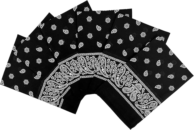 Vamqor Bandanas Gift Box 6 pack,Premium Super Soft 60s Cotton Paisley Bandannas Handkerchiefs for Men,Women and Kids