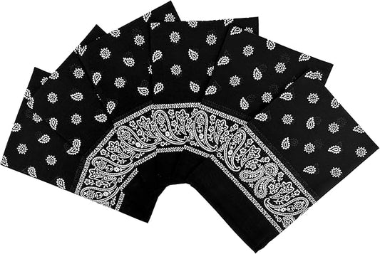 Vamqor Bandanas Gift Box 6 pack,Premium Super Soft 60s Cotton Paisley Bandannas Handkerchiefs for Men,Women and Kids