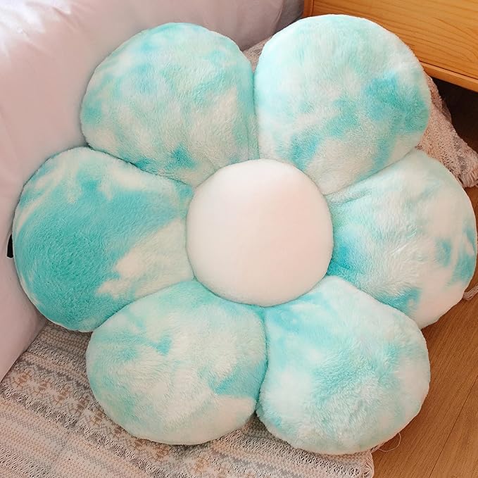 20” Blue Flower Pillow Flower Shaped Throw Pillow Colorful Cute Daisy Flower Pillows Seating Cushions for Adults Kids Throw Pillows Couch Decor