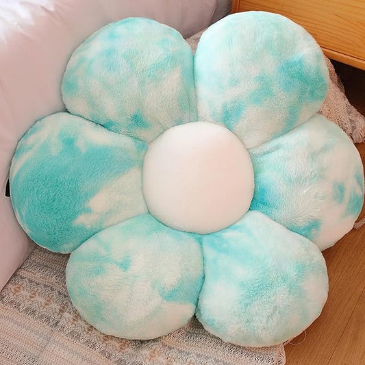 20” Blue Flower Pillow Flower Shaped Throw Pillow Colorful Cute Daisy Flower Pillows Seating Cushions for Adults Kids Throw Pillows Couch Decor
