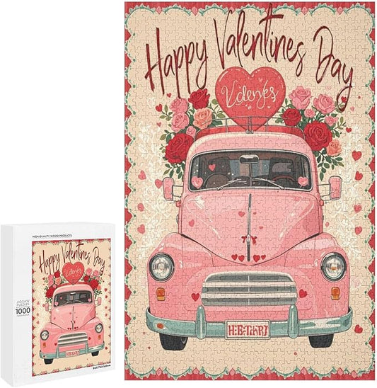 Jigsaw Puzzles for Adults 1000 Piece - Happy Valentine's Day Wooden Puzzle，Funny Puzzle，Unique Gifts for Wall Art ，Family Puzzles，Educational Games，Challenge Puzzles